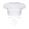 thumbnail image 5 of Haut Court à Rayures Sans Manches à Nouer Y2K Camisole Col en V pour Femmes, 5 of 5