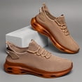 thumbnail image 3 of Men'S Lightweight Knit Sneakers - Trendy Lace-Up Running Footwear Featuring Air Cushion, Slip-Resistant PVC Sole, Casual Fabric Design, 3 of 9