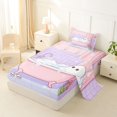 thumbnail image 2 of Feelyou Kawaii Ghost Mushroom Twin Sheets, Sugar Gothic Halloween Bedding, Pink Lavender, 3pcs, 1 Flat Sheet, 1 Fitted Sheet and 1 Pillowcase, 2 of 5