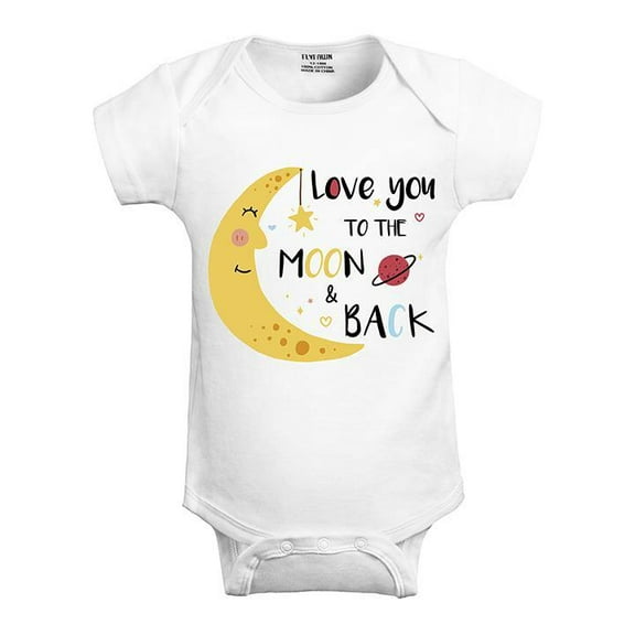 I Love You To The Moon Baby Bodysuit Cute Baby Onesie, Baby Bodysuit Lat 4424 Cute Baby Onesie, BABY BODYSUIT LAT 4424