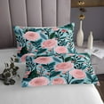 thumbnail image 4 of YST Pink Floral Sheet Set King Size 4Pcs,Spring Nature Rustic Garden Bed Sheets,Green Leaf Retro Flower Sheet Set,Mountain Tropical Botanical Flat Sheet,Soft Luxury Comfy Breathable, 4 of 5
