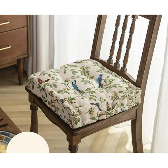 Memory Foam Seat Cushion - Square Magpie Printed Pillow for Chair, Sofa, Floor | Removable Cover | Supportive & Comfortable