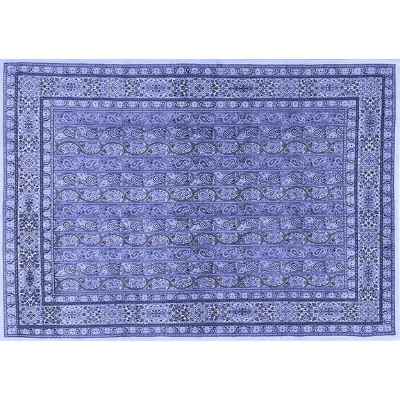 Ahgly Company Indoor Rectangle Persian Blue Traditional Area Rugs, 5' x 7'