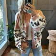 thumbnail image 6 of Women's Print Knit Sweater Cardigan Coat for Fall and Winter Season, Ideal for Women's Winter Clothing and Outerwear, Winter Clothes for Women,Pink,L, 6 of 8