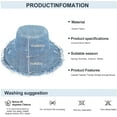 thumbnail image 5 of Jean Bucket Hats for Women,Girls Denim Every Day Hat,Frayed Bucket Hat,Trendy Outdoor Summer Hat(Blue/Black), 5 of 7