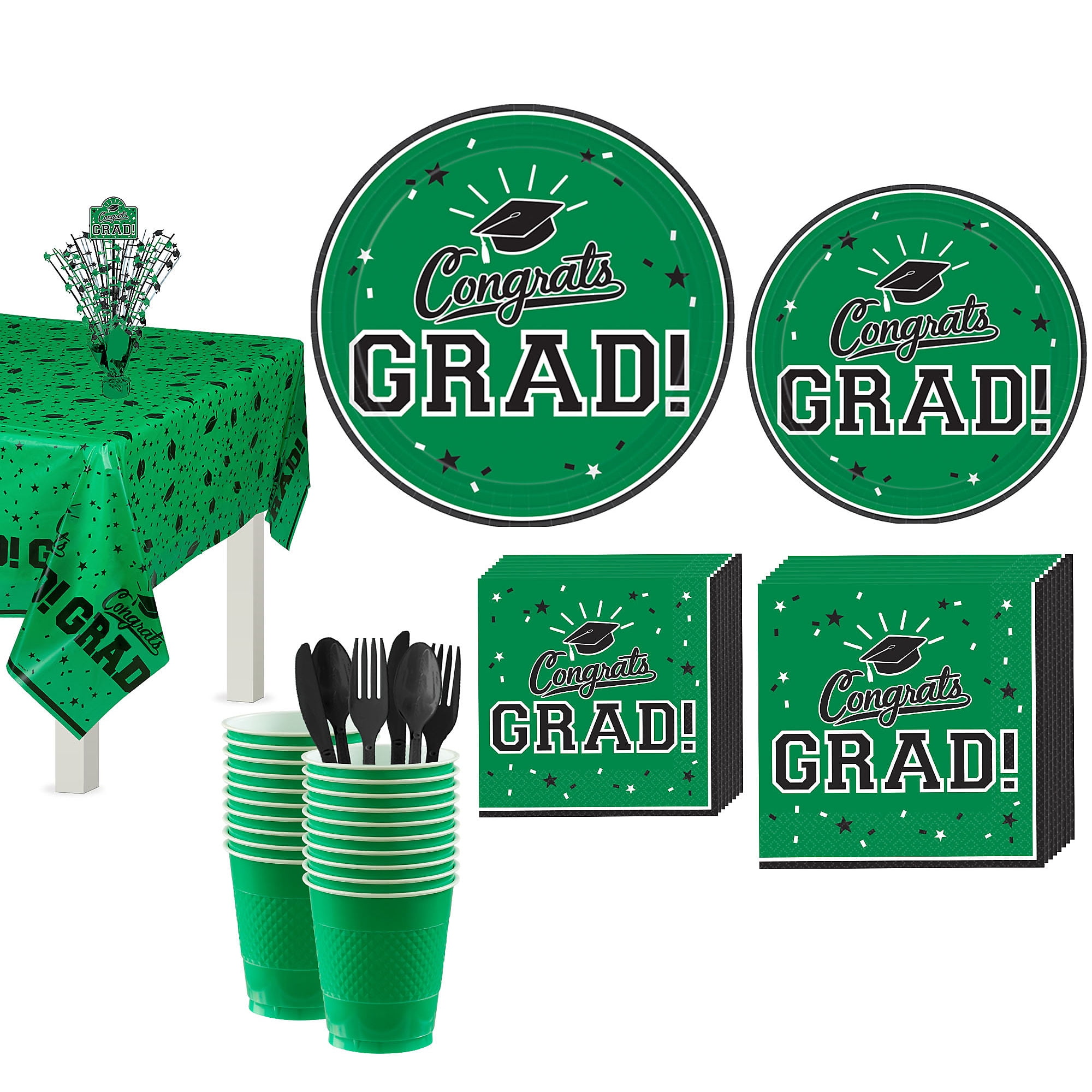 Party City Congrats Grad Graduation Tableware Kit for 18 Guests