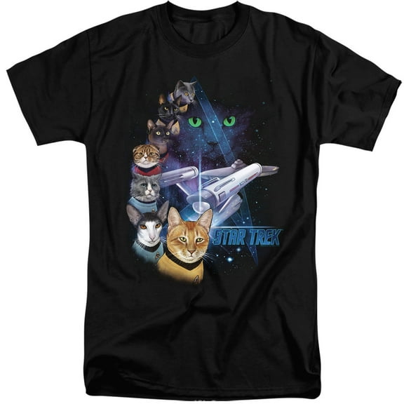Star Trek Feline Galaxy Unisex Adult Tall T Shirt for Men and Women, 3X-Large