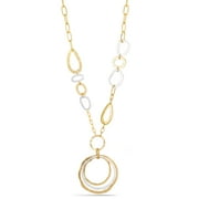 TAZZA WOMEN'S GOLD-TONE AND SILVER-TONE METAL CHAIN LONG NECKLACE
