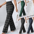 thumbnail image 2 of SBYOJLPB Womens Plaid Wide-Leg Trousers with High-Waist Design Classic Plaid Pants Elegance and Everyday Outfits, 2 of 9