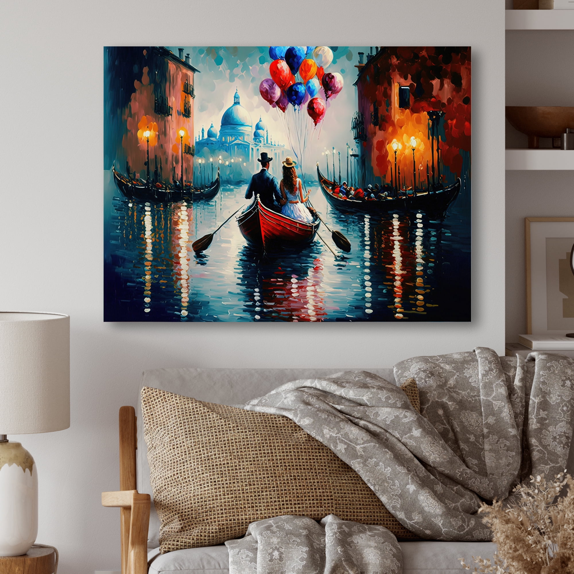 Designart Romantic Evening On A Small Boat III Canvas Wall Art