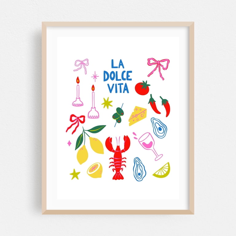 La Dolce Vita - Digital Art Italian Pop Art Kitchen Decor Seafood