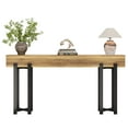 thumbnail image 4 of Tribesigns 63-Inch Console Table for Entryway, Industrial Behind Couch Table, Minimalist Sofa Table for Living Room, Rustic Brown Wooden Hallway Foyer Table with Black Metal Frame, 4 of 13