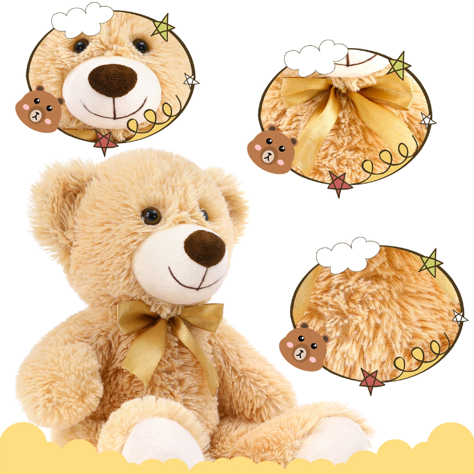 MorisMos 10 Packs Teddy Bear Baby Shower Bulk Teddy Bear Stuffed Animals