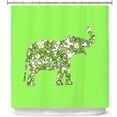 thumbnail image 1 of Shower Curtains 70" x 84" from DiaNoche Designs by Susie Kunzelman - Elephant II Ribbons Green, 1 of 1