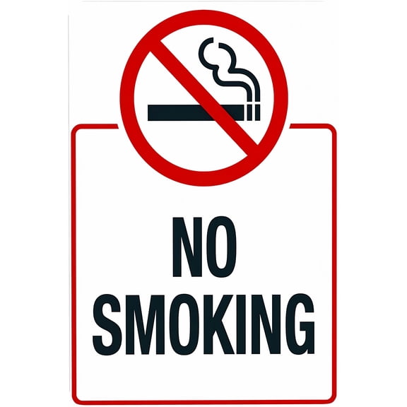 No Smoking Sign (Great for Home and Business) - 8"x12" Retro Metal Caution Street Tin Sign, Smoke-Free Decor for Business Home Office Indoor