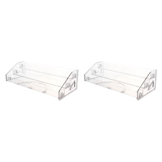Paquete de 2 Soportes para Esmalte de Uñas, Organizador de Escritorio, Almacenamiento de Cosméticos, Soporte para Lápiz Labial Acrílico, Organizadores 3 niveles