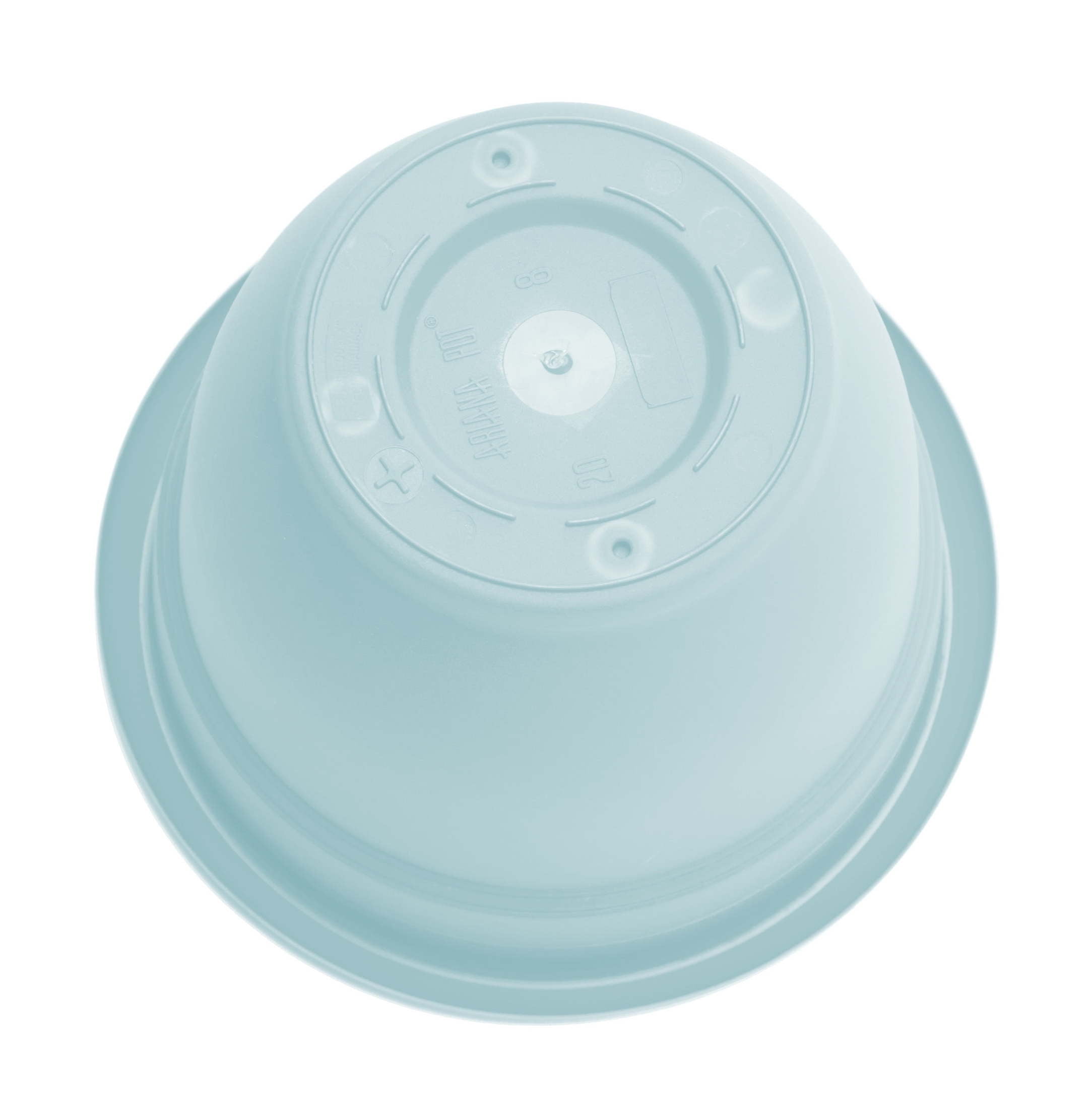 Bloem Ariana 12" Misty Blue Round Self-Watering Resin Planter Pot - Rolled Rim Indoor and Outdoor Gardening Planter