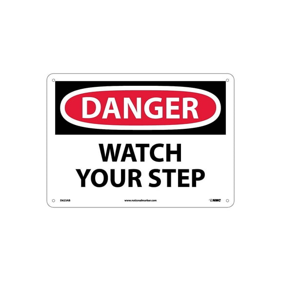 National Marker Danger Signs; Watch Your Step 10X14 .040 Aluminum D623AB