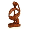 thumbnail image 7 of 12" Wooden Handmade Abstract Sculpture Handcrafted "The Thinker" Home Decor Decorative Figurine Accent Decoration Hand Carved Thinking Man Statue, 7 of 7