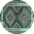 thumbnail image 1 of Ahgly Company Indoor Round Southwestern Light Blue Country Area Rugs, 7' Round, 1 of 4