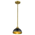 thumbnail image 2 of Z-Lite Citadel 8" Round Steel Mini Pendant in Matte Black and Classic Brass, 2 of 6