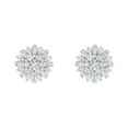 thumbnail image 3 of Sterling Silver 1/2ct. TDW Diamond Cluster Stud Earrings (I-J,I3-Promo), 3 of 7