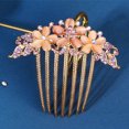 thumbnail image 2 of Teeth Hair Side Comb Rhinestone Flower Hairpin Bridal Wedding Hair Styling Tool, 2 of 8