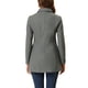 thumbnail image 3 of Abrigo largo de invierno de doble botonadura con cuello Peter Pan para mujer Inspire Chic en gris oscuro talla L, 3 of 6