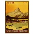 thumbnail image 2 of Vintage Apple Collection 25x32 Black Ornate Wood Framed with Double Matting Museum Art Print Titled - Schreckhorn Oberland Swiss 1906, 2 of 4