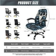 thumbnail image 5 of FKELYI Forest Blue Leaf Antler Print Office Chair Cover with 2 Pcs Armrest Covers Dustproof Swivel Boss Chair Protector Armchair Slipcover for Home Office Decor, Small, 5 of 6