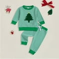 thumbnail image 2 of UYYX Christmas Boys Clothes 3T Christmas Fall Toddler Boy Clothes Fall Girl Clothes Long Sleeve Crewneck Sweatshirt Top Pants With Pocket Girl Outfit 18-24 Months, 2 of 4
