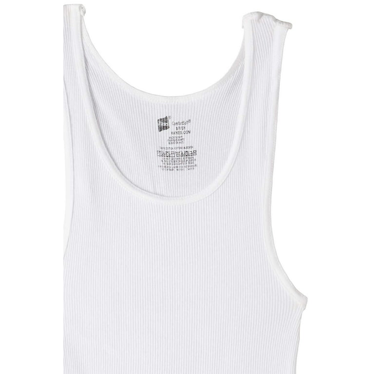 Hanes Men's 5-Pack ComfortBlend Tank with FreshIQ, White, Small at   Men's Clothing store