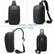BANGE Unisex 11-Inch Separate Compartment Crossbody Bag, Lightweight Waterproof Commuter Bag(Black)