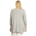 thumbnail image 4 of Women's Plus size Knit Asymmetrical 3/4 Sleeve V-Neck Tunic Tops, 4 of 5