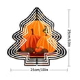 thumbnail image 7 of Stylized Metal Tree Wind Spinner - Abstract Design with Concentric Lines Perfect for Autumn Garden Decor Featuring Pumpkins & Leaves, 7 of 7