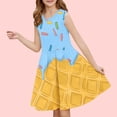 thumbnail image 2 of Piuwrlz Girls Play Casual Dresses Girl Summer Dresses Crew Neck Pleated Skirts Blue Size 13 Years, 2 of 8