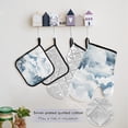 thumbnail image 5 of Distant Mountains in Cloud 5 Pcs Kitchen Set Heat Resistant Oven Mitts and Non-Slip Pot Holders with Adjustable Cooking Apron, 5 of 6