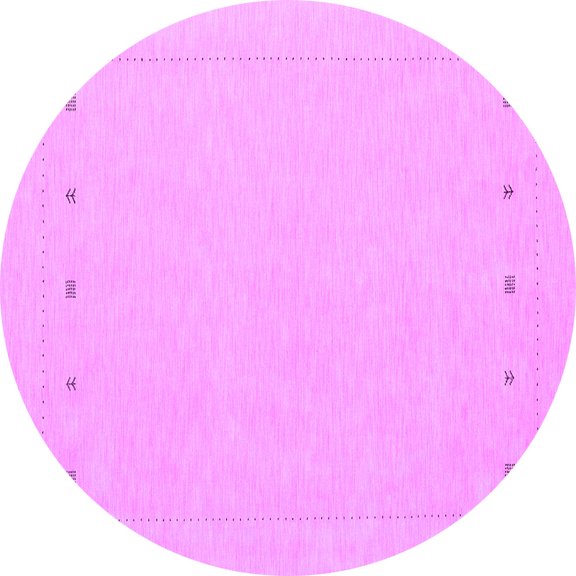 Ahgly Company Indoor Round Solid Purple Modern Area Rugs, 3' Round