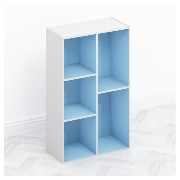 Tomi Bookcase 5-Cube Organizer, Bookshelf - Light Blue