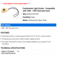 thumbnail image 2 of Combination Light Socket - Compatible with 1988 - 1989 Chevy Astro, 2 of 2