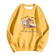 thumbnail image 4 of Arlun Pumpkin Spice and Everything Nice Womens Sweatshirts Fall Coffee Hoodless Pullovers Crewneck Long Sleeve Loose Fit Casual Tops for Thanksgiving Sweatshirts Gift Yellow XL, 4 of 4