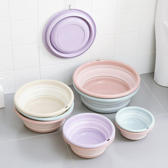 GOOHOCHY Outdoor Folding Bucket Washbasin Pink Silicone 1Pcs