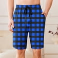 thumbnail image 2 of ZToonmas Men's Casual Pajama Shorts Bermuda Shorts Plaid Elastic Waist Drawstring Sports Fitness Shorts, 2 of 6