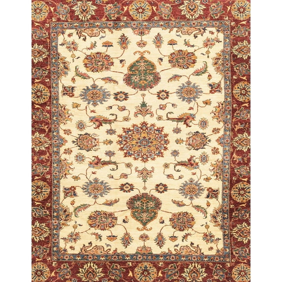 Ahgly Company Indoor Rectangle Abstract Brown Gold Oriental Area Rugs, 4' x 6'
