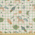 thumbnail image 2 of Ambesonne Space Fabric by the Yard Upholstery, Love Wow Letters Planets Art, 2 Yards, Salmon Pale Grey Green, 2 of 5