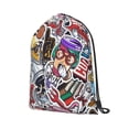 thumbnail image 2 of XMXT Waterproof Gym Bag, College Colorful Graffiti Print Drawstring Backpack for Men, s Multicolor, 2 of 8