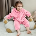 thumbnail image 6 of Favoffer Baby Bear Ear Fleece Hooded Jumpsuit Winter Zipper Romper with Double-Sided Comfy Pajamas/Sleepwear for Home Sleep/Casual/Holiday Boys Girls Toddler Infant 3M-6Y, 6 of 7