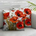 Chilfamy Spring Poppy Flowers Decorative Pillow Covers, Red Crimson