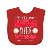 Inktastic That's My Awesome Sister out There with Volleyball Boys or Girls Baby Bib