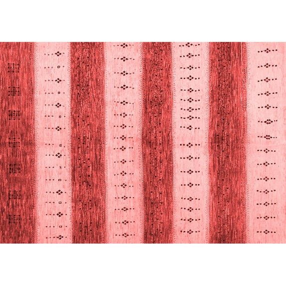 Ahgly Company Indoor Rectangle Abstract Red Contemporary Area Rugs, 2' x 3'